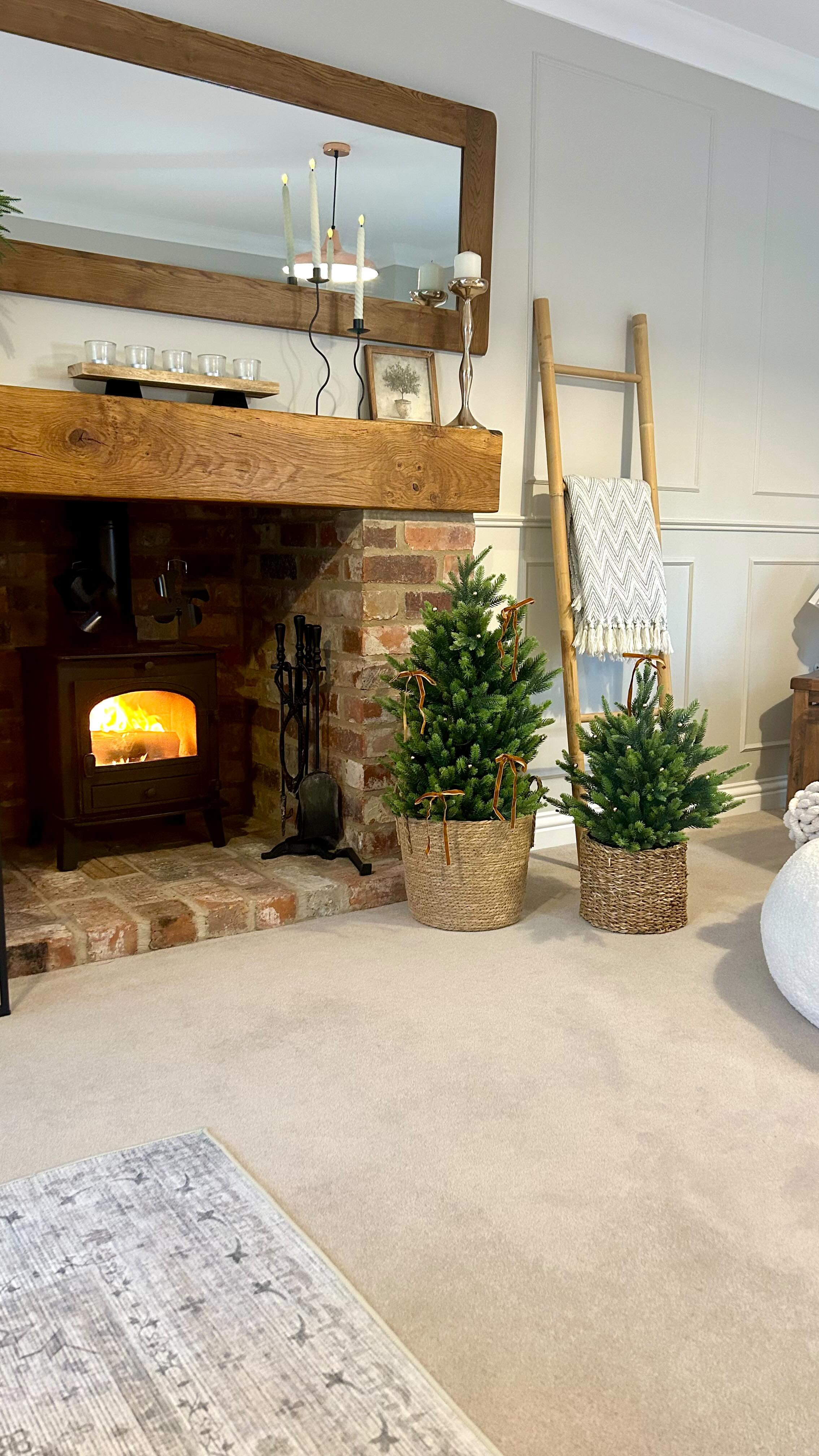 Instagram post by @thedownhomeliving for Yaheetech. Caption reads: Just here to make the big trees jealous 👀🎄🎅💫....