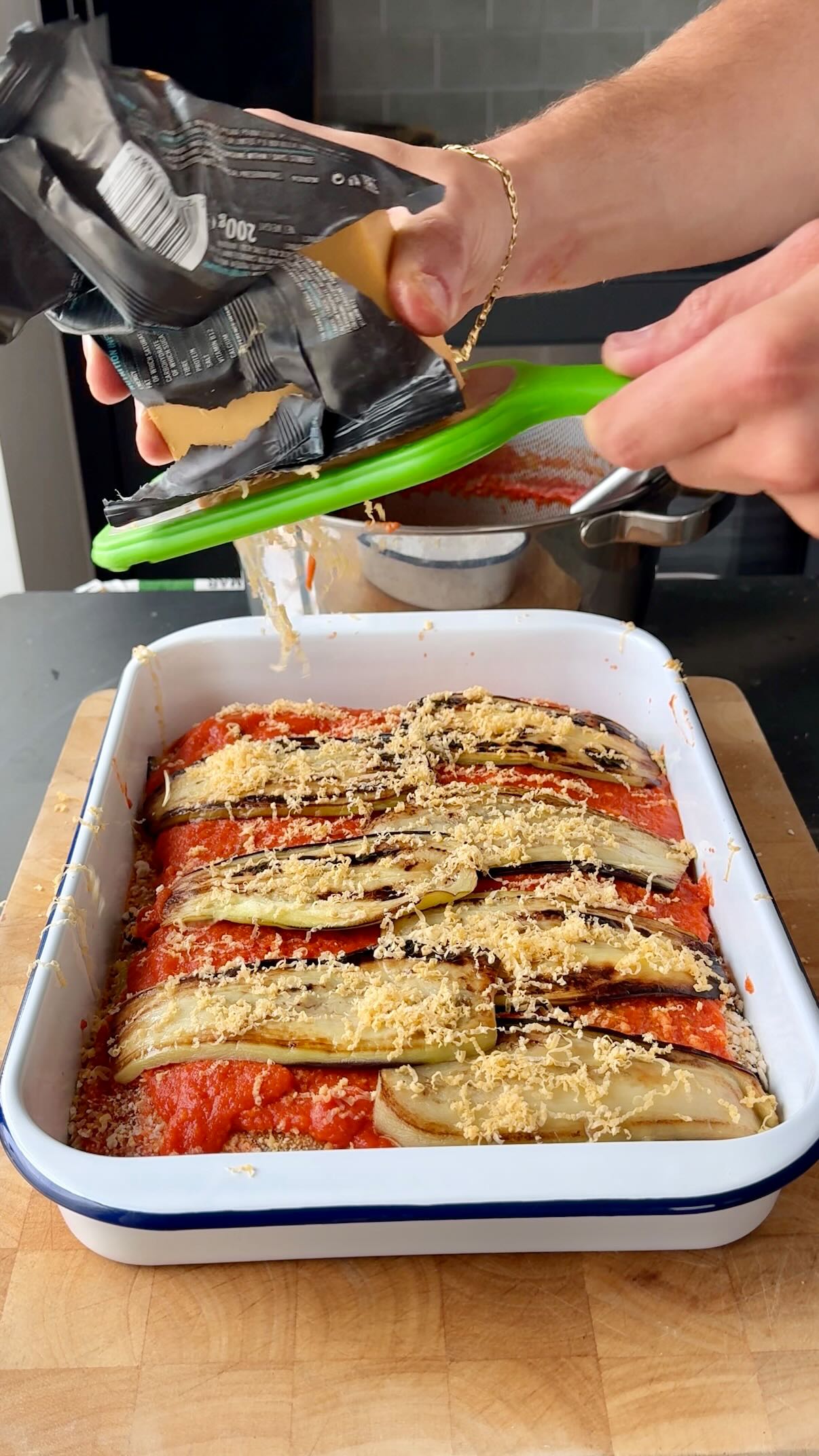 Instagram post by @sepps for Violife Foods. Caption reads: Aubergine parmigiana was one of my favourite....