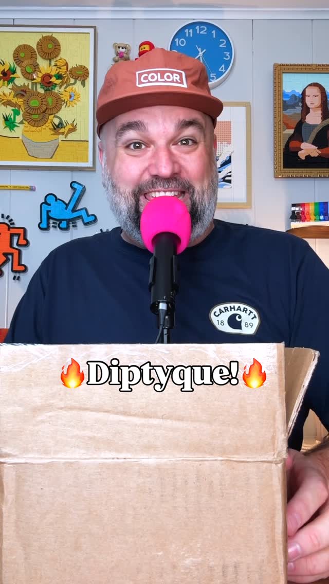 Instagram post by @gayfatfriend for Diptyque. Caption reads: Omg this smells so good!!! I’m so happy I finally....