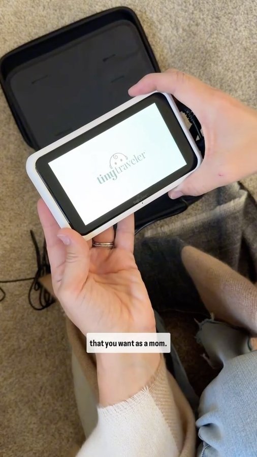 Instagram post by @jessicahaizman for Tiny Traveler. Caption reads: This @mytinytraveler baby monitor is an absolute....