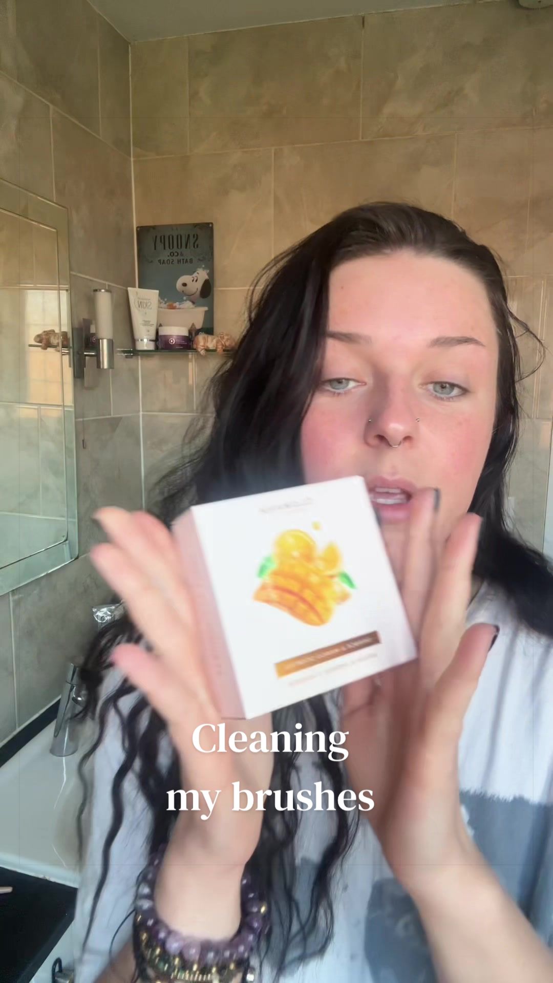 TikTok post by @sophh_bx for Clomaná. Caption reads: [...] at cleaning my brushes don’t judge me....