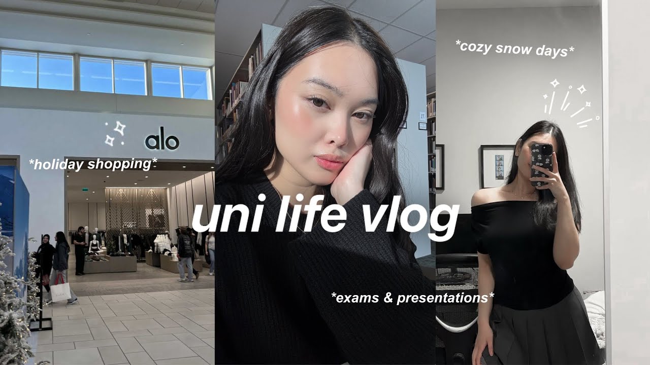 YouTube post by @yoonkai for ana luisa. Caption reads: UNI VLOG👩🏻‍💻: holiday gift shopping, final....