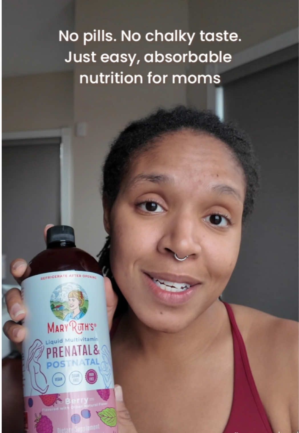 TikTok post by @themicrolocdmom for MaryRuth Organics. Caption reads: After pregnancy, I didn’t realize how much my body....