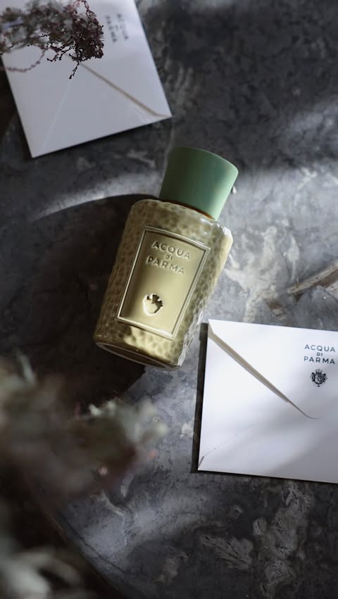 Instagram post by @juliacomil for Acqua di Parma. Caption reads: @AcquadiParma’s limited-edition Antelao Fragrance....