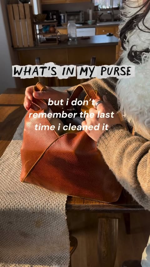 Instagram post by @_meg_osaurus for Portland Leather Goods. Caption reads: this is the @portlandleather Naomi shoulder bag, i....