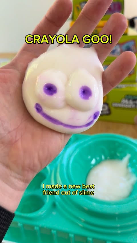 Instagram post by @levinsonline for Crayola. Caption reads: I made a new best friend using CRAYOLA GOO, the....