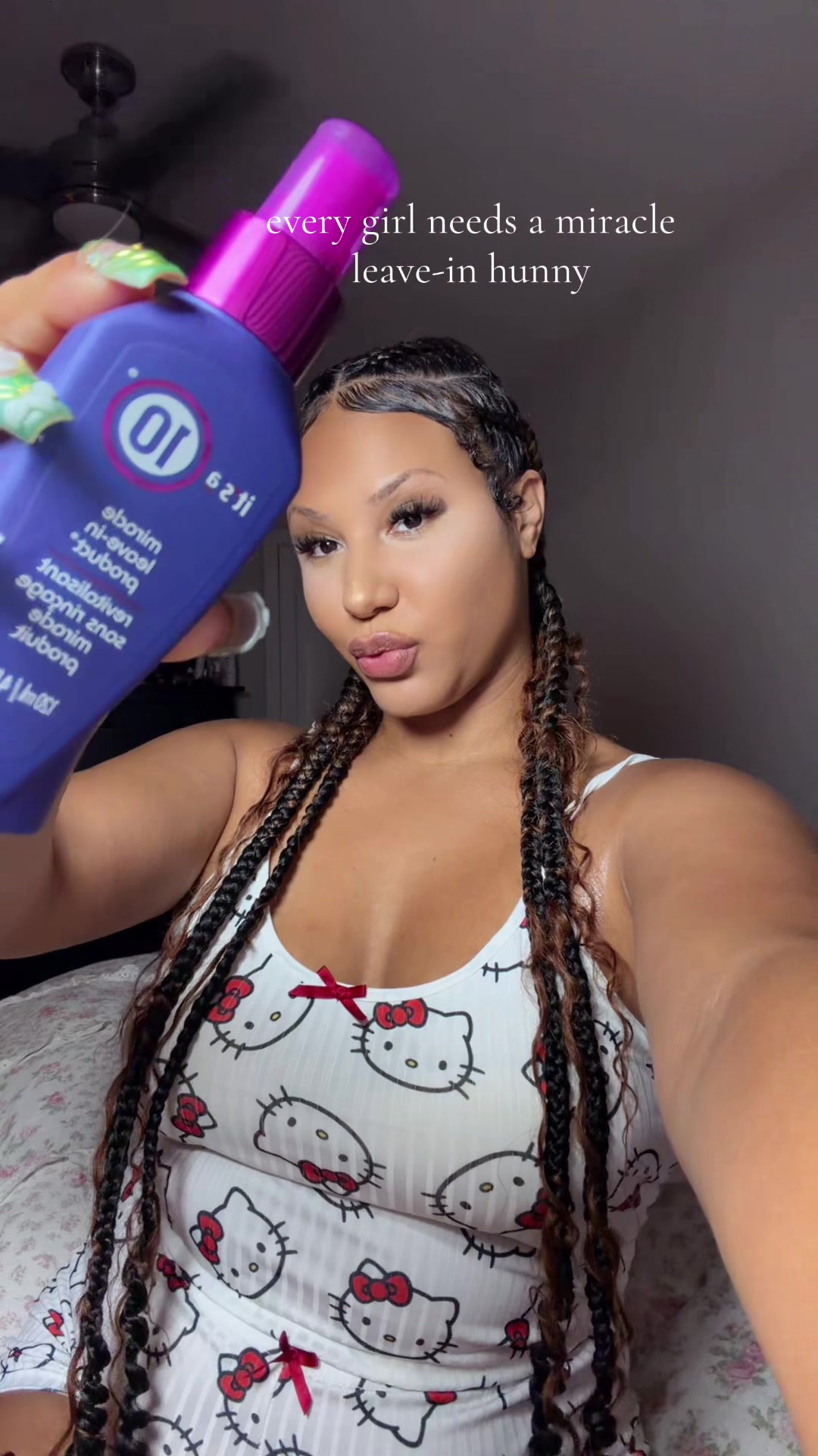 TikTok post by @rachyrachh_ for It's A 10 Haircare. Caption reads: the best miracle leave in 😍 does it actually work....