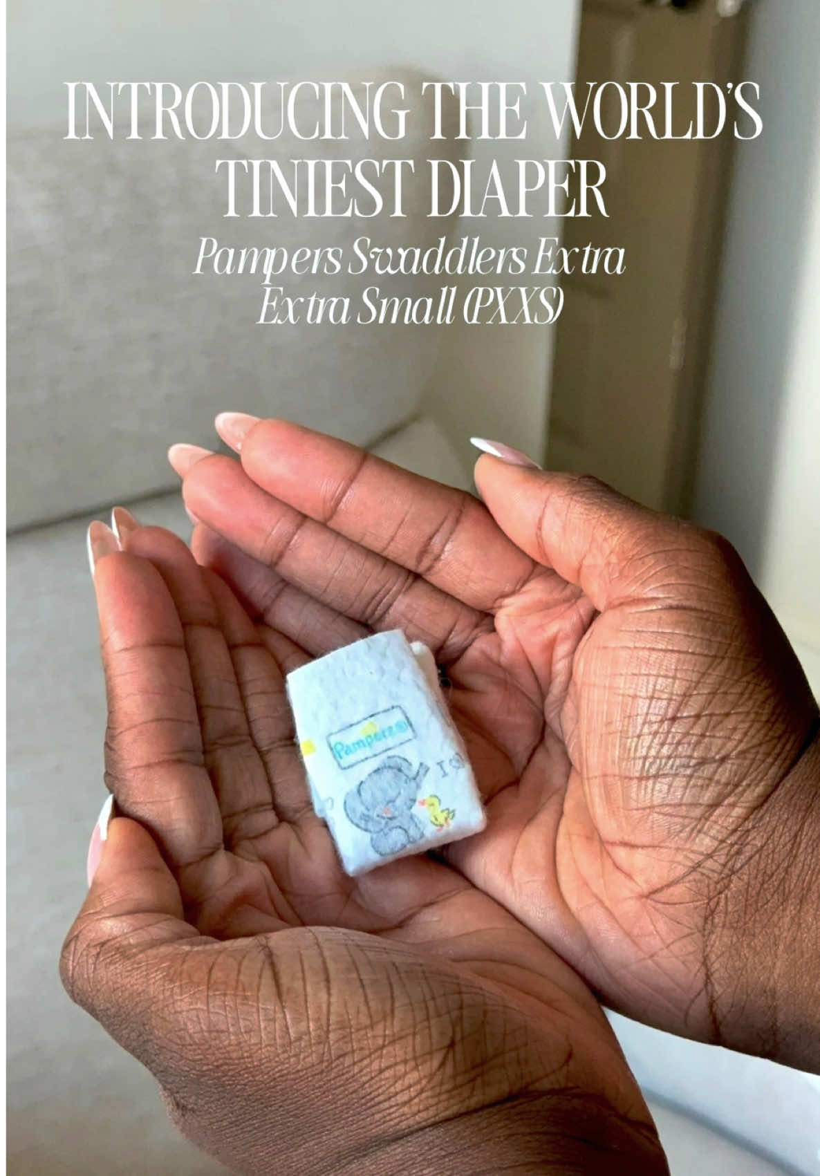 TikTok post by @sheissoloraya_ for Pampers. Caption reads: #Ad #PampersPartner  When I first held the....