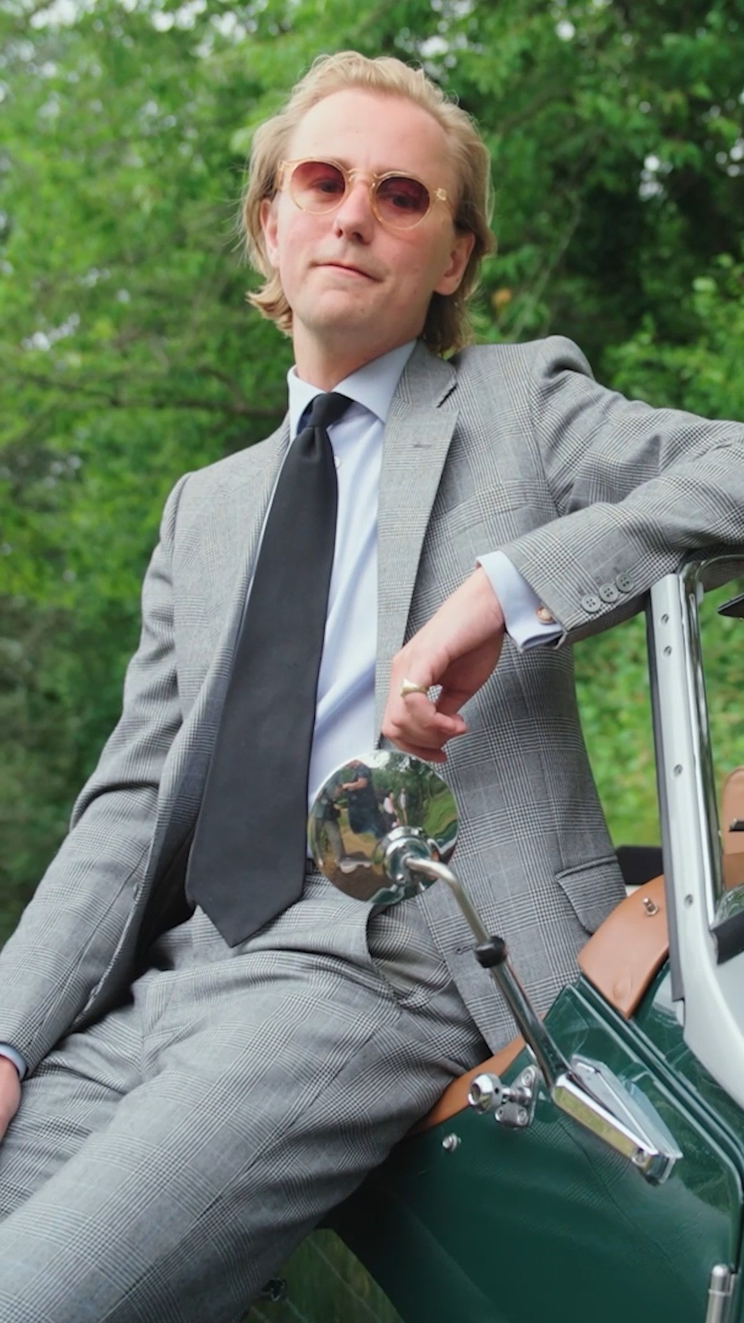 Instagram post by @freddiebbrowne for Turo. Caption reads: Our guide to driving British continues. From rules....