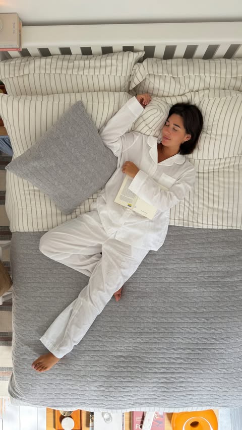 Instagram post by @iamlinaangelina for The White Company. Caption reads: [...] my little autumn bedroom reset with....