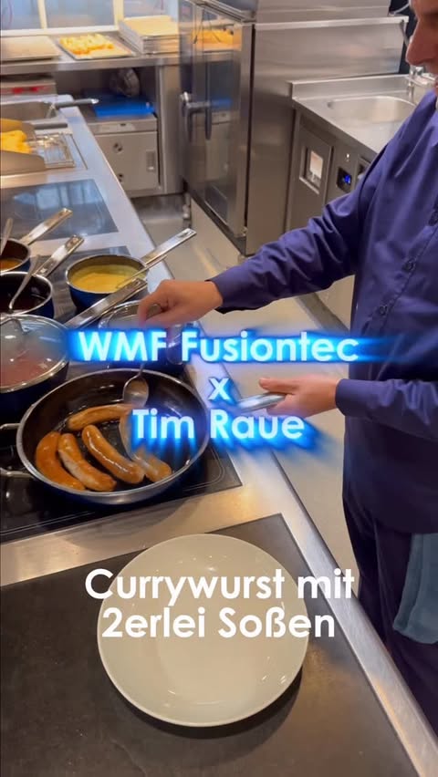 Instagram post by @timraueofficial for WMF. Caption reads: #Werbung #currywurst @wmf_dach @wmf #timraue....