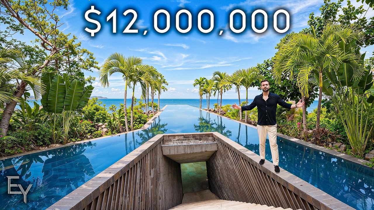 YouTube post by @EnesYilmazer for Motion Array. Caption reads: Inside a $12,000,000 Mexican Mansion With a....