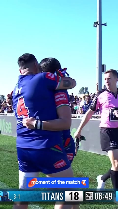 Instagram post by @nzwarriorsnrlw for Telstra. Caption reads: What a take from Waaka 🤩 #NRLW Telstra Moment of....
