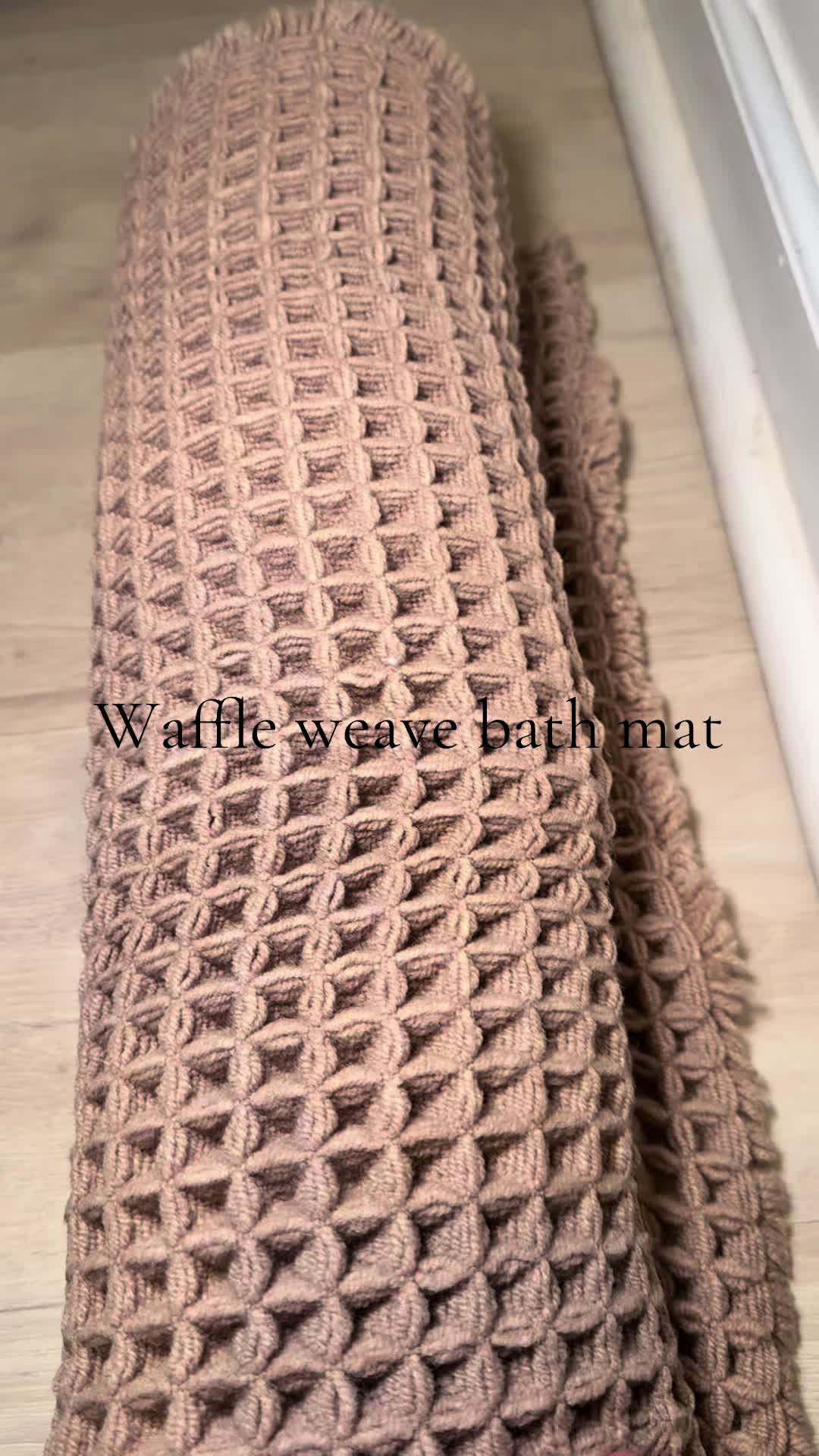 TikTok post by @bthrasher00 for MontVoo Rugs. Caption reads: [...] #BathroomDecor #HomeFinds @MontVoo Rugs.