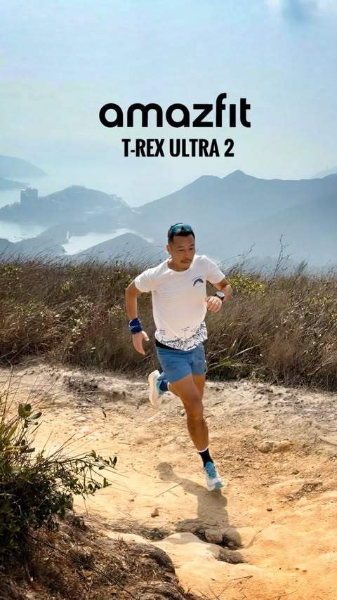 Instagram post by @fatwing.run for Amazfit. Caption reads: 《Amazfit T-Rex Ultra 2 —— 為不可預測而打造》 [...].