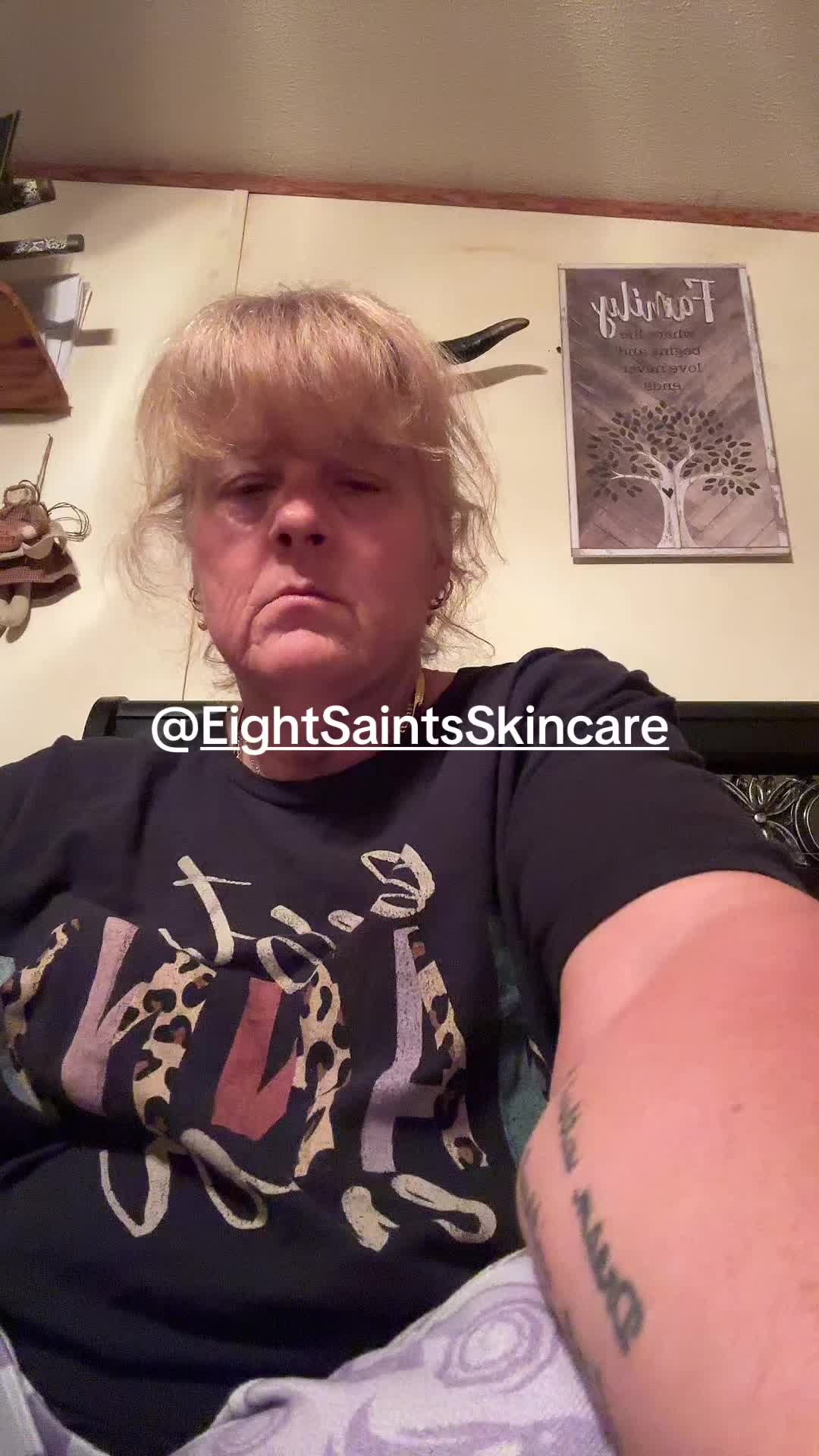 TikTok post by @suedunlap0x for Eight Saints Skincare. Caption reads: .