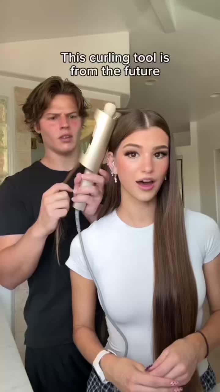 TikTok post by @brookemonk_ for TYMO Beauty. Caption reads: [...] know what’s the future of hair tools! @TYMO....