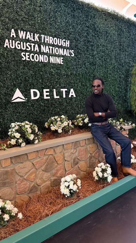 Instagram post by @the_blackreign for Delta Air Lines. Caption reads: ⛳️Can you feel the Masters week energy?! What’s an....