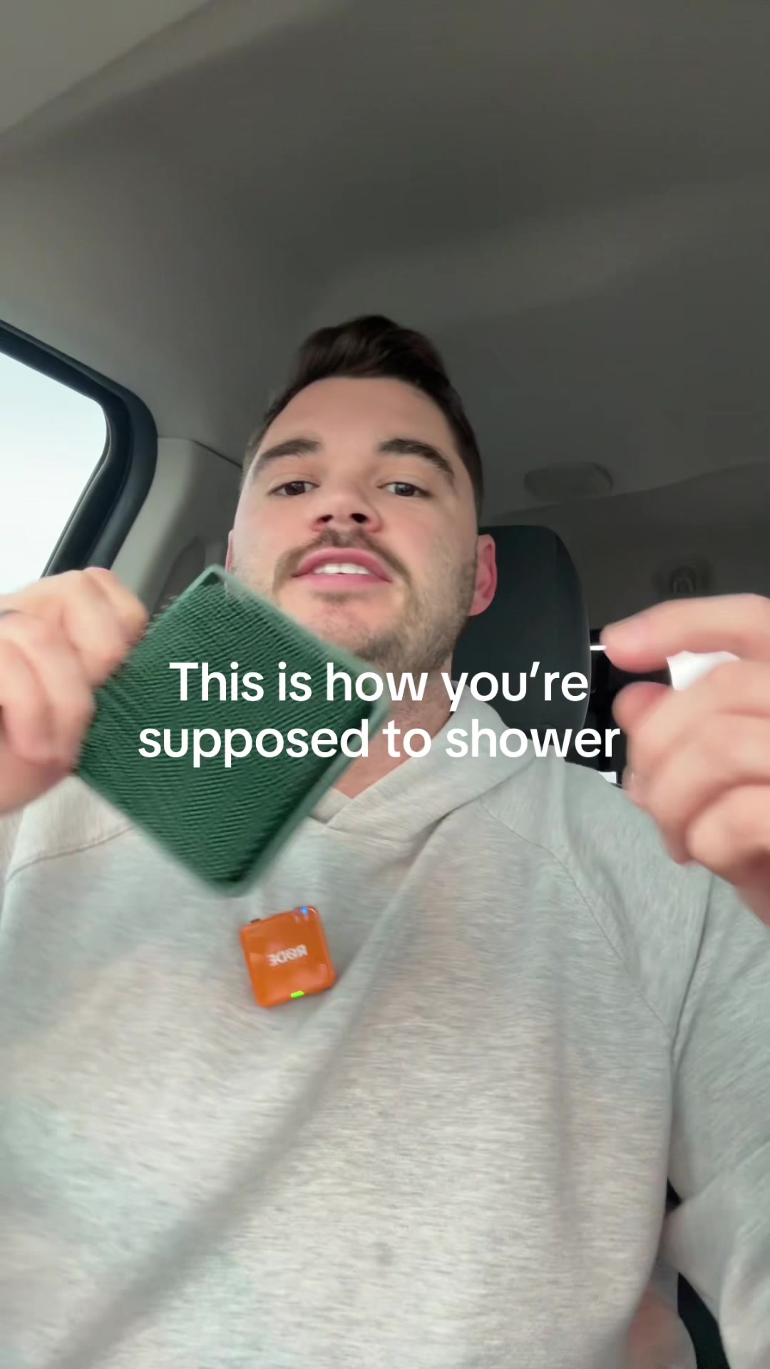 TikTok post by @daddybrownn for Dr. Squatch. Caption reads: [...] This silicone scrubber+Dr. Squatch liquid....