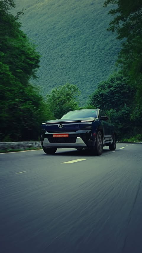 Instagram post by @_akhilkrishnaa for TATA.ev. Caption reads: [...] Sierra.ev #Sierraev #LegendHypercharged....
