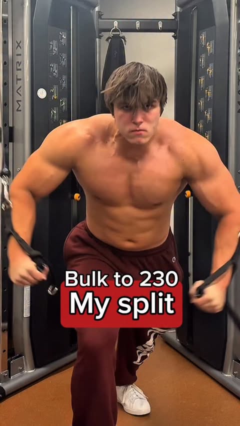 Instagram post by @max_panko5 for Gorilla Mind. Caption reads: Ultimate workout split to maximize muscle gain....