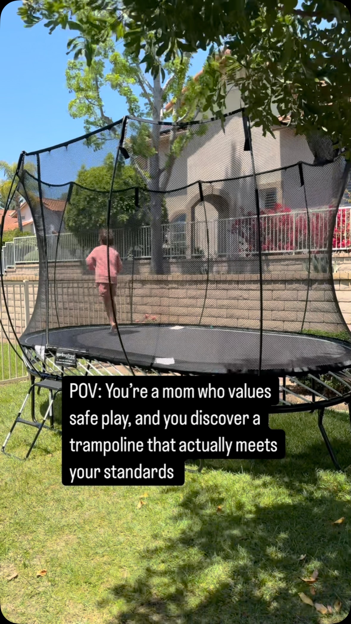 Instagram post by @drjihanmd for Springfree Trampoline. Caption reads: [...] why I’m proud to partner with....