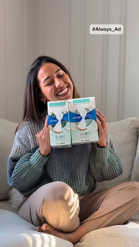 Instagram post by @maria.moves for Always. Caption reads: #Always_Ad Partnering with @Always_Brand 💙 [...].