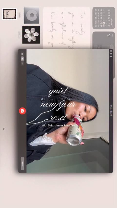 Instagram post by @gabrielleaihara for Saint James Iced Tea. Caption reads: [...] heading out to a solo date 🤍....