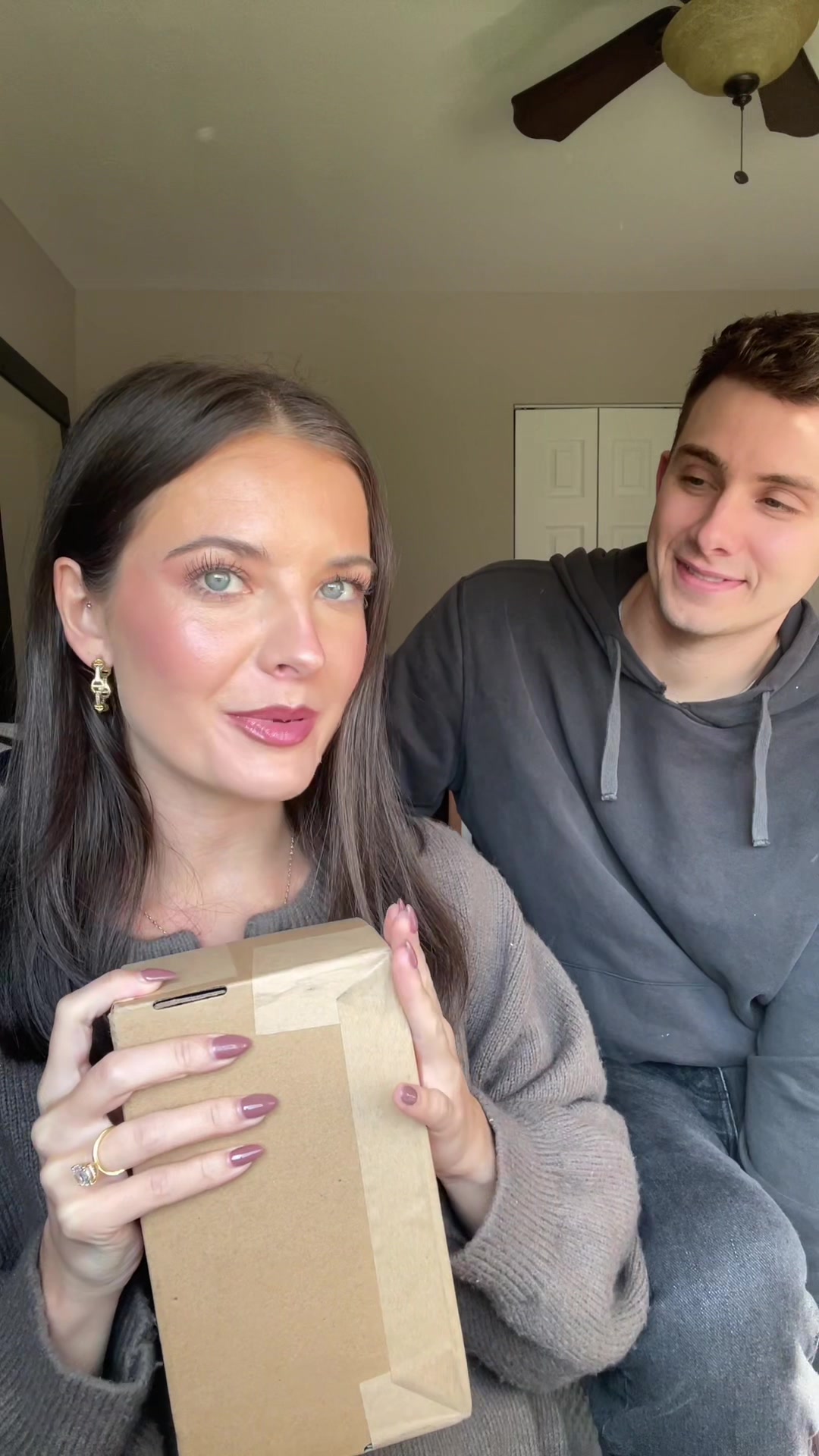 TikTok post by @brookehyland_1 for Brilliant Earth. Caption reads: Wedding band update 🤭💍 Bands: @Brilliant Earth....