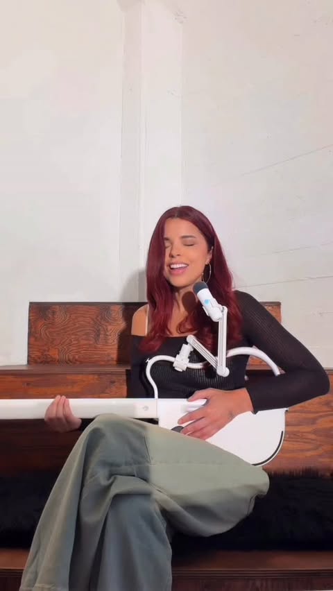 Instagram post by @itssaraphillips for LAVA MUSIC. Caption reads: the new microphone from @lavamusicofficial is so....