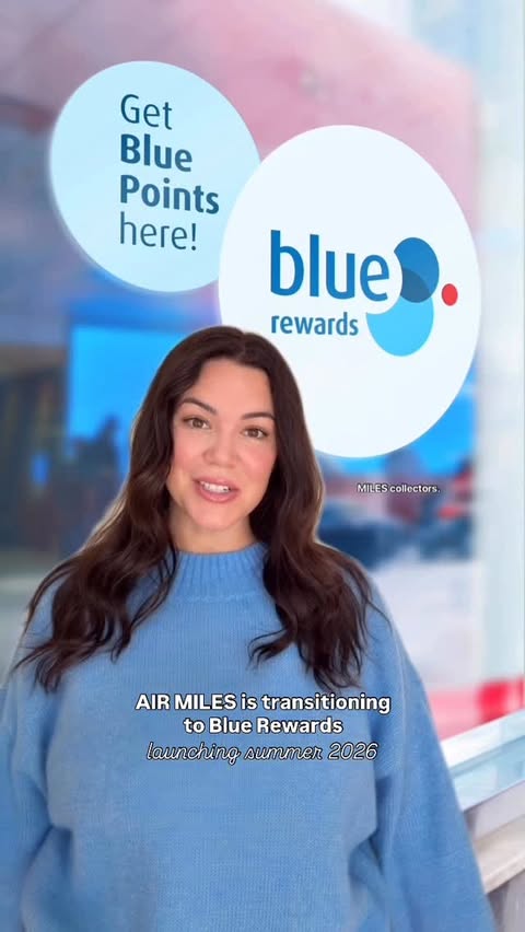 Instagram post by @sheridaningalls for AIR MILES Canada. Caption reads: Big news for AIR MILES collectors 👀 AIR MILES is....
