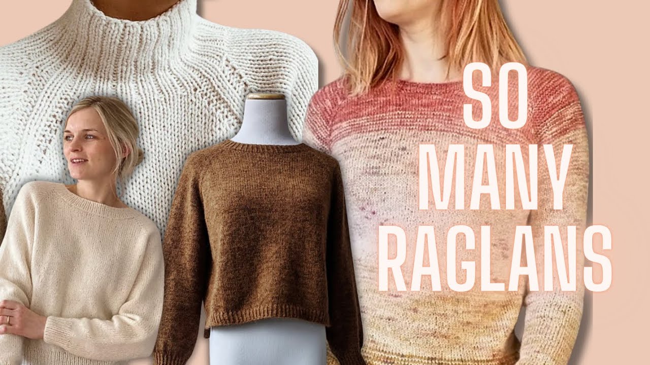 YouTube post by @cloknits for Darn Good Yarn. Caption reads: How to choose the perfect raglan knitting pattern.