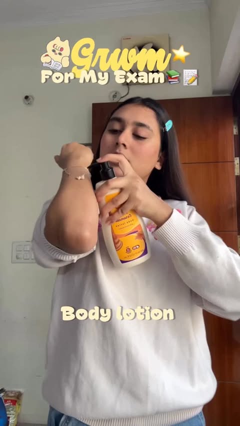 Instagram post by @sapnagargg for Plum Goodness. Caption reads: Grwm for my Exam📝💗Comment for product Links....