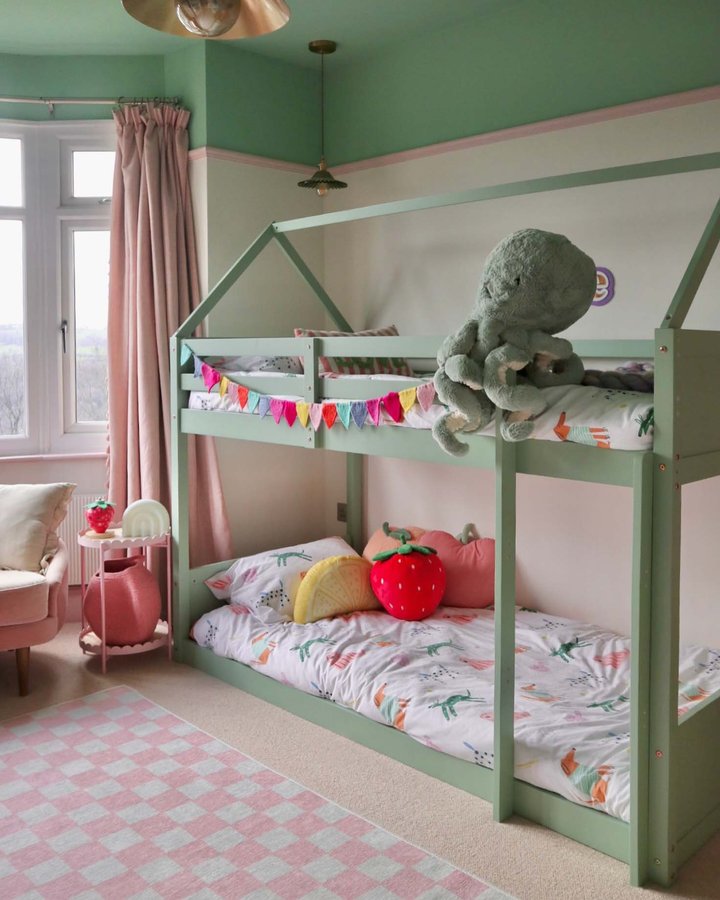 Instagram post by @megmonde for Yvonne Ellen. Caption reads: Aubrie’s new bedroom 🍒🍋🍎🍌 

I’ve absolutely....