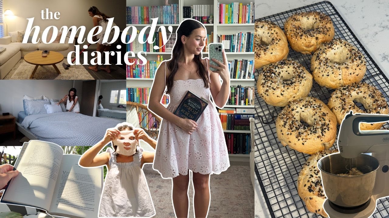 YouTube post by @RachelCatherine for Princess Polly. Caption reads: the homebody diaries 💌 current reads, house....