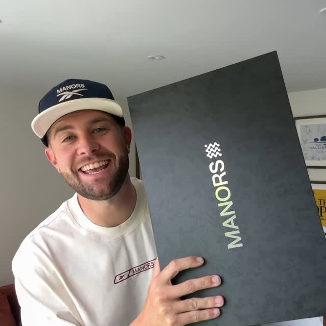 Instagram post by @thegolfsupply_ for Manors Golf. Caption reads: @manorsgolf have dropped their @reebok collab and....