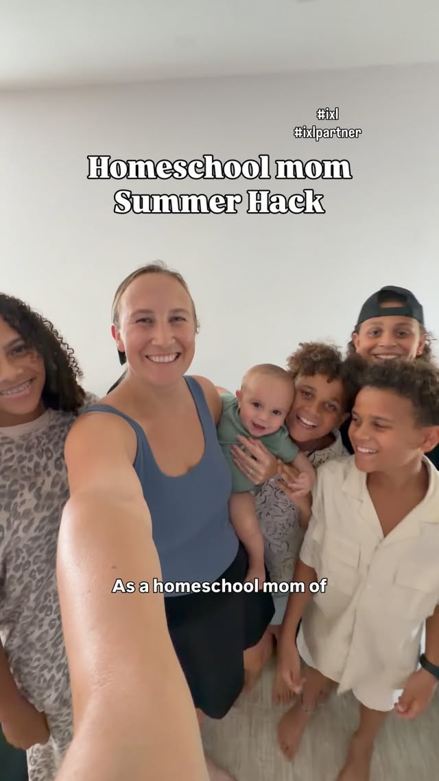 Instagram post by @lifewiththeswinneys for IXL Learning. Caption reads: The homeschool hack you didn’t know you needed. 🤍....