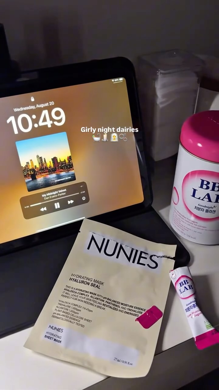 Instagram post by @goominnnie for Nutrione. Caption reads: [...] & already noticing the difference 💫....