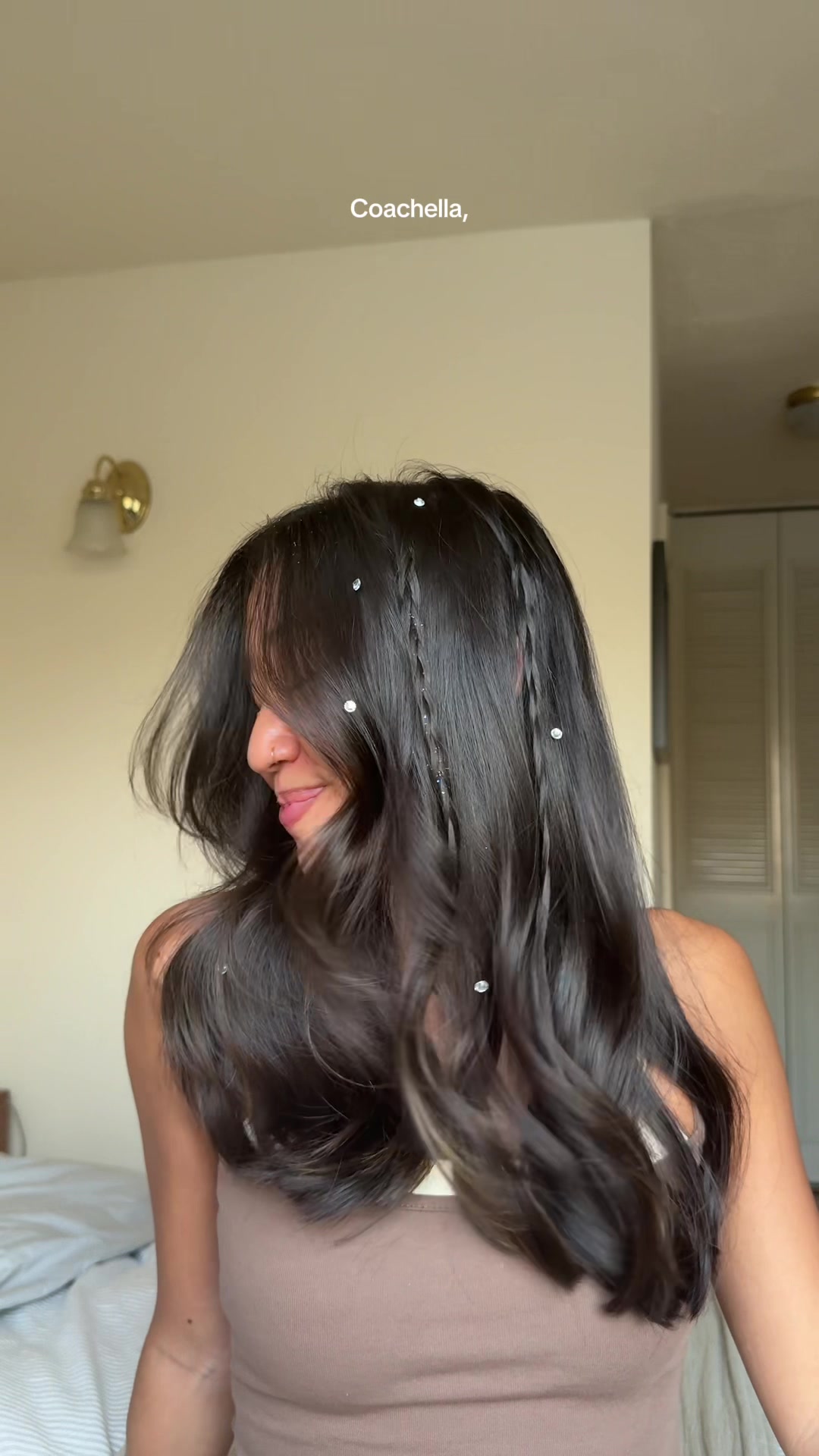 TikTok post by @annepascale1 for Hally Hair. Caption reads: [...] #hairgems #festivalhair @Hally Hair.
