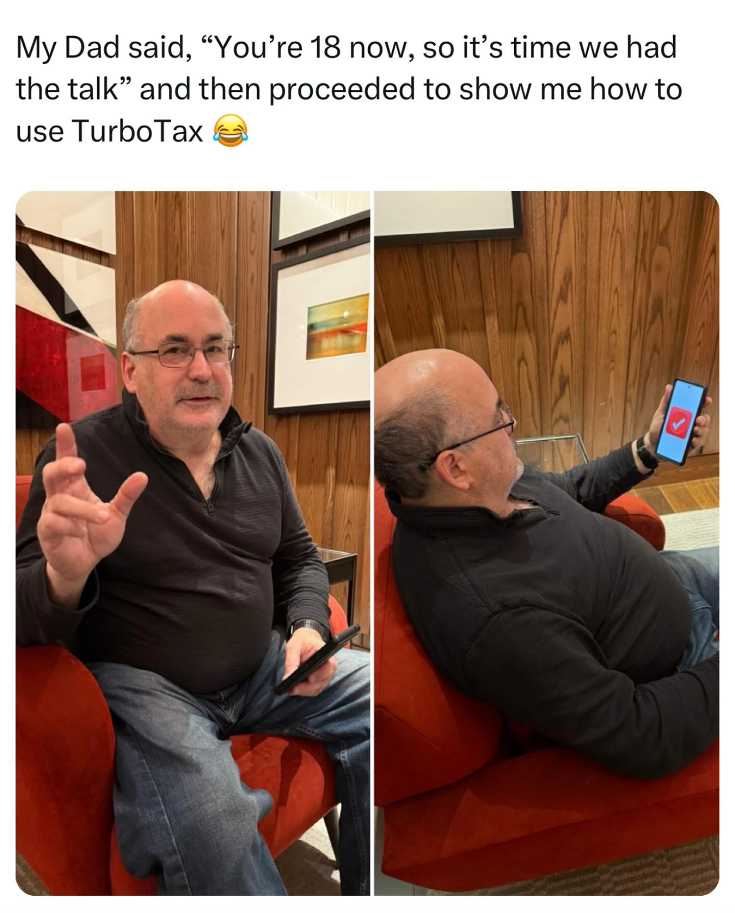 Instagram post by @fuckjerry for Turbotax. Caption reads: What other “talk” were they expecting…? Also,....