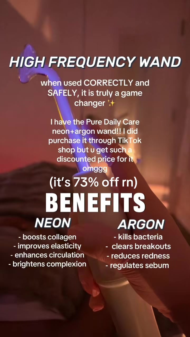 TikTok post by @angelinacarelli for Pure Daily Care. Caption reads: products linked!! @Solawave @Pure Daily Care....