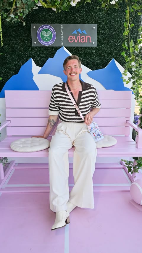 Instagram post by @stephenlibby for evian. Caption reads: [...] to be invited to Wimbledon this year by....
