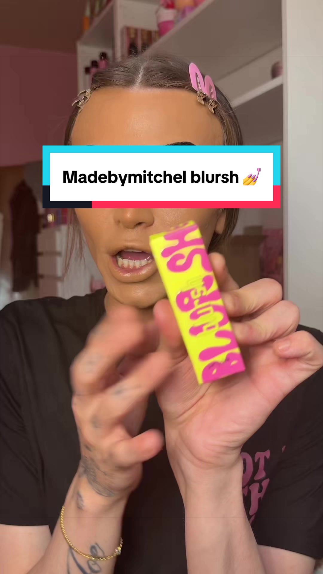 TikTok post by @glambyprez3 for MADE BY MITCHELL. Caption reads: @🇬🇧MADEBYMITCHELL🇬🇧 Blursh the best 💅💦🩷....
