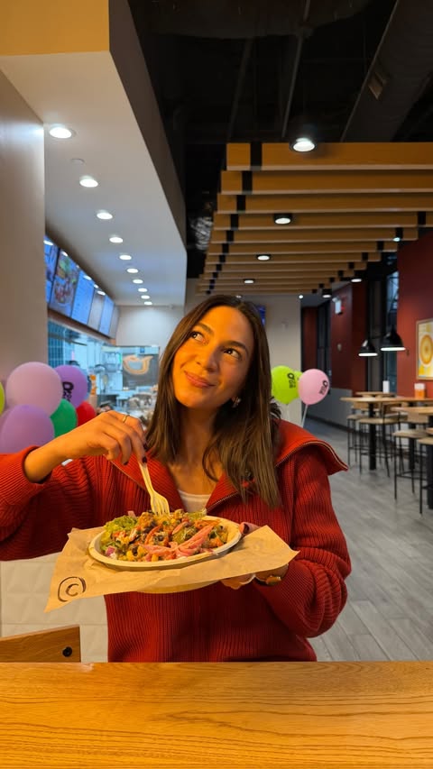 Instagram post by @nataleelinez for QDOBA. Caption reads: #QDOBAPartner So when was somebody going to tell....