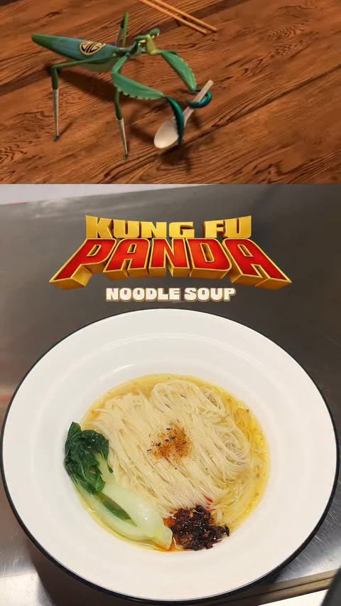 Instagram post by @sharmainesnacks for DreamWorks. Caption reads: Noodle Soup from Kung Fu Panda 🍜

I did a rich....