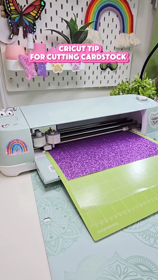 Instagram post by @colescraftingcorner for Creative Fabrica. Caption reads: Cricut cardstock cutting made EASY! 🚀 This tip....