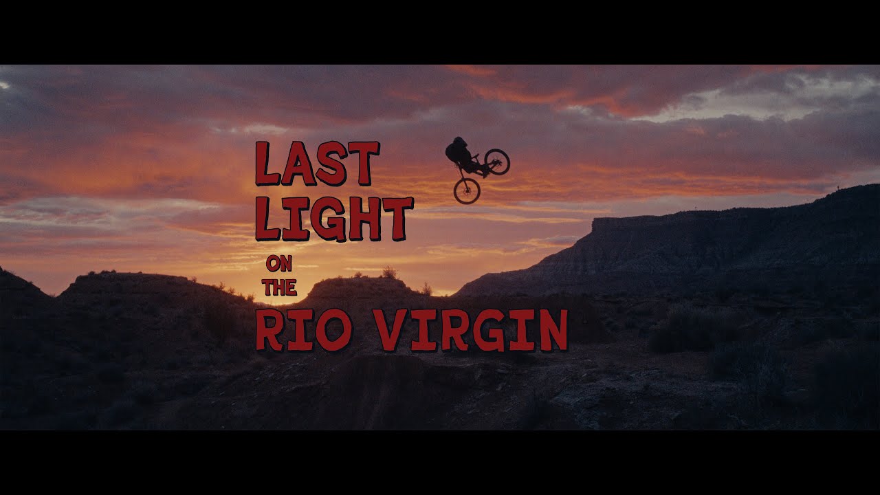 YouTube post by @rockymountainbicycles for Bikes. Caption reads: Last Light on the Rio Virgin - The new Rocky....