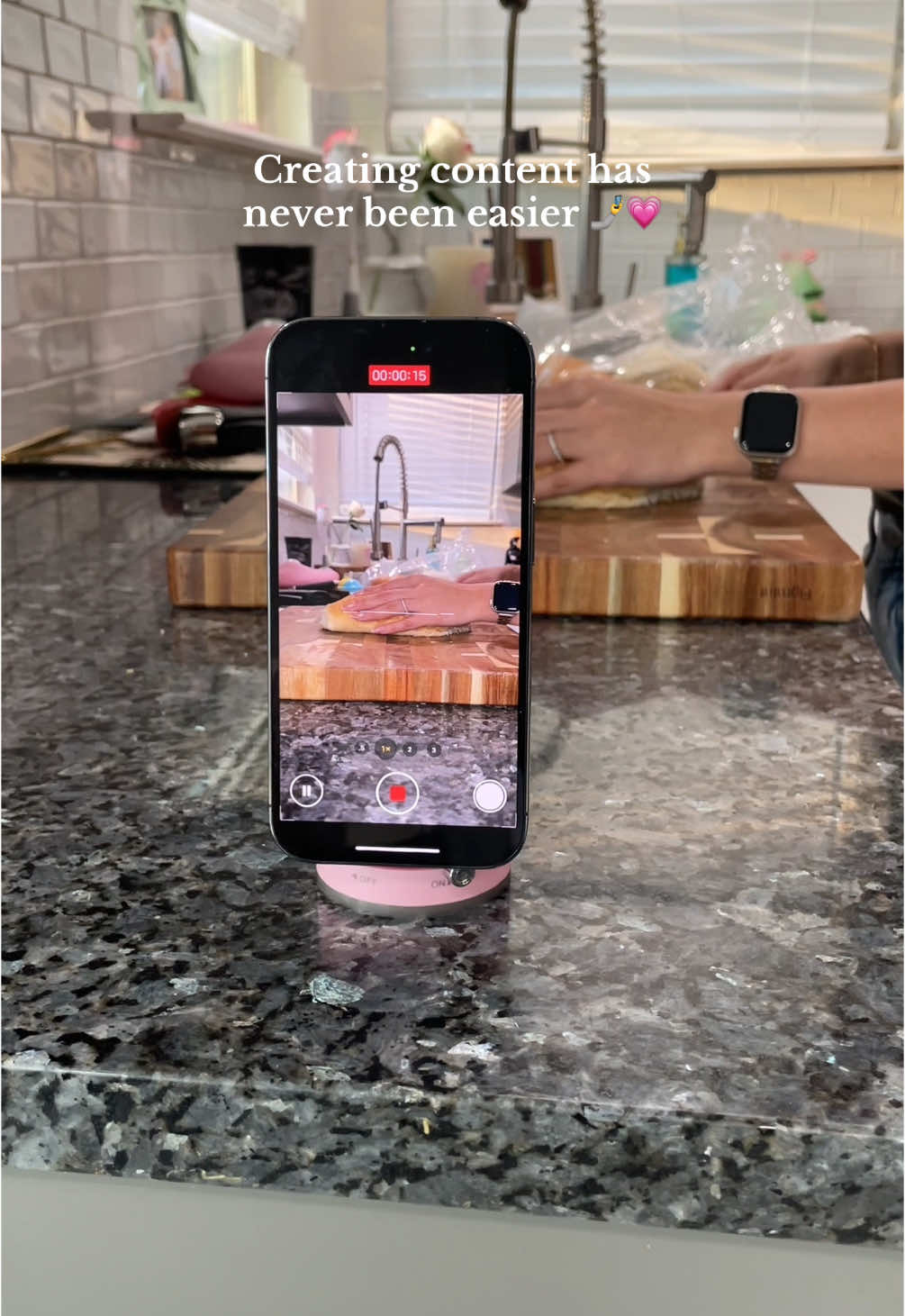 TikTok post by @karinaah_328 for Joytutus. Caption reads: [...] #phonestand #contentcreatormusthaves....