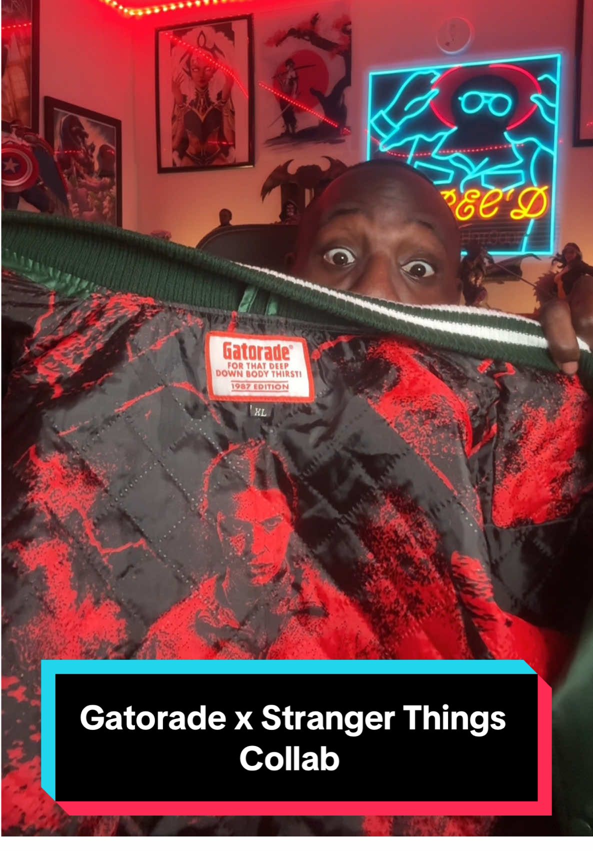 TikTok post by @straw_hat_goofy for Gatorade. Caption reads: Netflix and Gatorade brought me something from the....