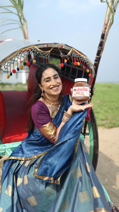 Instagram post by @noopurkalra for Nutella. Caption reads: Celebrated Pongal the Nutella way 🧡
Festive....